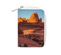 MNVTSKOP Étui pour cartes de crédit en cuir souple standard avec 20 emplacements pour cartes d'identité, porte-cartes de visite standard pour homme et femme, motif arches nationales, Norme du parc