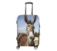 MNVTSKOP Funny Donkey Housse de protection en polyester élastique pour valise, résistante aux rayures, lavable, blanc, S