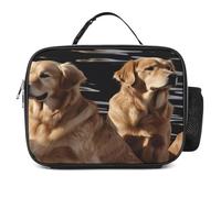 MNVTSKOP Golden Retrievers Boîte à déjeuner réutilisable étanche avec poignée pour bureau, pique-nique, plage