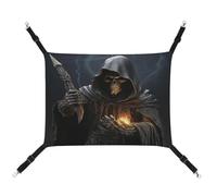 MNVTSKOP Grim Reaper Hamac respirant pour chat avec sangles réglables et crochets en métal pour petit animal de compagnie pour intérieur et extérieur