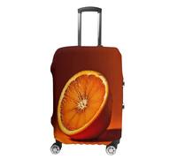 MNVTSKOP Half An Housse de Bagage Orange Housse de Bagage Résistant aux Rayures Lavable Housse de Valise en Polyester Élastique Protecteur de Bagages de Voyage pour Valise Housse de Protection, blanc
