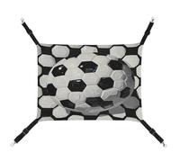 MNVTSKOP Hamac à suspendre en forme de ballon de football noir et blanc pour animal domestique avec sangles réglables et crochets en métal pour intérieur et extérieur