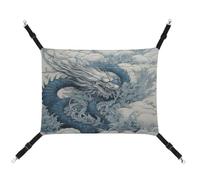 MNVTSKOP Hamac à suspendre pour animal domestique avec sangles réglables et crochets métalliques en peluche douce pour intérieur et extérieur Motif dragon