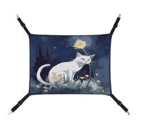 MNVTSKOP Hamac blanc pour chat respirant avec sangles réglables et crochets en métal pour petit animal domestique lit cachette pour intérieur et extérieur