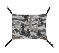 MNVTSKOP Hamac noir et blanc d'échecs pour animal domestique, hamac respirant à suspendre avec sangles réglables et crochets en métal pour petit animal de compagnie lit cachette pour intérieur et
