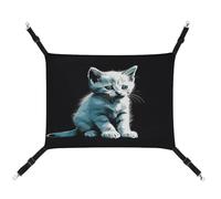 MNVTSKOP Hamac pour chat mignon blanc respirant à suspendre avec sangles réglables et crochets en métal pour petit animal domestique lit cachette pour intérieur et extérieur