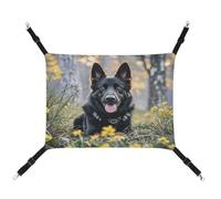 MNVTSKOP Hamac respirant pour chien berger allemand noir avec sangles réglables et crochets en métal pour petit animal domestique pour intérieur et extérieur