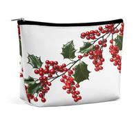 MNVTSKOP Holly Berry Branches Trousse de maquillage de voyage grande capacité Trousse de toilette portable tendance pour femme