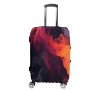 MNVTSKOP Housse de bagage aquarelle liquide résistante aux rayures et lavable en polyester élastique pour valise de voyage, blanc, L