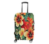 MNVTSKOP Housse de protection de bagage de style hawaïen, résistante aux rayures, lavable, en polyester, élastique, protection pour valise, housse de protection, blanc, S