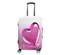 MNVTSKOP Housse de protection en forme de cœur pour valise, résistante aux rayures, lavable, en polyester élastique, blanc, S
