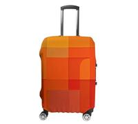 MNVTSKOP Housse de protection en polyester élastique pour valise, résistante aux rayures et lavable, orange et gris, blanc, S