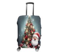 MNVTSKOP Housse de protection en polyester élastique pour valise, résistante aux rayures, lavable, motif Merry Christmas, blanc, L