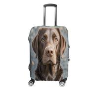 MNVTSKOP Housse de protection en polyester élastique pour valise, résistante aux rayures, lavable, motif labrador retriever, marron, blanc, M