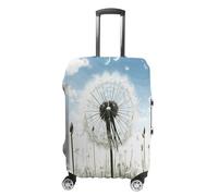 MNVTSKOP Housse de protection en polyester élastique pour valise, résistante aux rayures, lavable, motif pissenlit, blanc, XL
