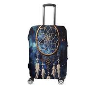 MNVTSKOP Housse de protection pour valise, motif attrape-rêves, blanche, résistante aux rayures, lavable, en polyester élastique, blanc, M