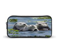 MNVTSKOP Jolie trousse à crayons de grande capacité Motif loutre de mer Pour homme et femme Organiseur de bureau