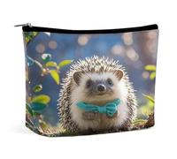 MNVTSKOP Jolie trousse de maquillage de voyage avec motif hérisson, grande capacité, trousse de toilette portable tendance pour femme