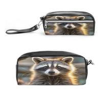 MNVTSKOP Jolie trousse de maquillage en forme de raton laveur - Petite trousse de voyage portable pour femmes et enseignantes