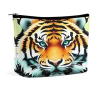 MNVTSKOP Little Fat Tiger Head Trousse de maquillage de voyage de grande capacité pour femme