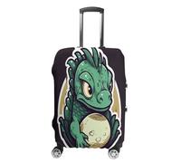 MNVTSKOP Little Green Dragon's Egg Housse de bagage en polyester élastique résistant aux rayures et lavable, blanc, L