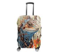 MNVTSKOP Lizard on The Branch Housse de protection pour valise en polyester résistant aux rayures et lavable, blanc, XL