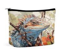 MNVTSKOP Lizard on The Branch Trousse de maquillage de voyage grande capacité Trousse de toilette portable tendance pour femme