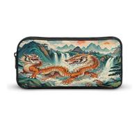 MNVTSKOP Longhu Trousse à crayons de grande capacité Motif cascade de montagne pour homme et femme