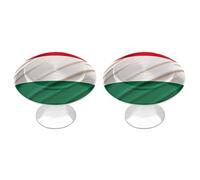 MNVTSKOP Lot de 2 poignées d'armoire de cuisine en acier inoxydable avec drapeau italien pour meubles de maison