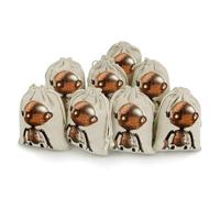 MNVTSKOP Lot de 8 petits sacs en mousseline avec cordon de serrage - Petit sac marron en mousseline avec cordon de serrage - Pochettes à bijoux réutilisables pour fête de mariage, bijoux, loisirs