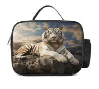 MNVTSKOP Majestic Tiger Reposting on A Rock Boîte à déjeuner réutilisable étanche avec poignée pour bureau, pique-nique, plage