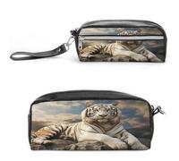 MNVTSKOP Majestic Tiger se reposant sur un rocher - Petite trousse de maquillage portable pour femme et enseignante
