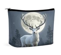 MNVTSKOP Moonlight Deer Trousse de toilette portable de grande capacité pour femme Motif cerf