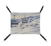 MNVTSKOP Mount Horsney - Hamac à skis pour animal domestique - Hamac respirant à suspendre pour chat avec sangles réglables et crochets en métal - Lit en peluche douce pour intérieur et extérieur
