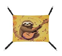 MNVTSKOP Music and Sloth Hamac respirant pour chat avec sangles réglables et crochets en métal pour petit animal de compagnie pour intérieur et extérieur