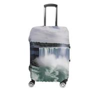 MNVTSKOP Niagara Falls Housse de bagage résistante aux rayures et lavable en polyester élastique Protection pour valise, blanc, XL