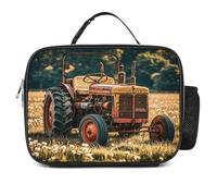 MNVTSKOP Old Tractor Photoes Boîte à déjeuner réutilisable étanche avec poignée pour bureau, pique-nique, plage