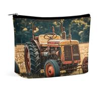 MNVTSKOP Old Tractor Photoes Farm Trousse de maquillage de voyage grande capacité Trousse de toilette portable tendance pour femme
