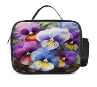 MNVTSKOP Pansy Perfection Boîte à déjeuner réutilisable étanche avec poignée pour bureau, pique-nique, plage
