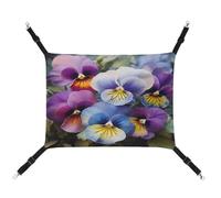 MNVTSKOP Pansy Perfection Hamac respirant pour chat avec sangles réglables et crochets en métal pour petit animal de compagnie pour intérieur et extérieur