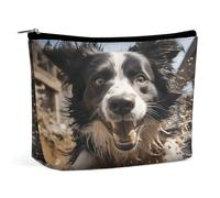 MNVTSKOP Pastor Border Collie Trousse de toilette portable de grande capacité pour femme