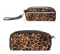 MNVTSKOP Petite trousse de maquillage à motif léopard, trousse de voyage, organisateur de papeterie portable pour femmes enseignantes