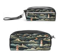 MNVTSKOP Petite trousse de maquillage avec motif phare noir pour femmes et enseignantes