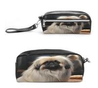 MNVTSKOP Petite trousse de maquillage Pekingese en forme de chien - Trousse de voyage portable pour femme et enseignante