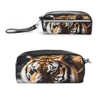 MNVTSKOP Petite trousse de maquillage pour femme et enseignante - Motif tigre sauvage