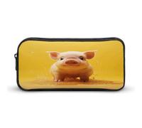 MNVTSKOP Piggy Is Jumping Trousse à crayons de grande capacité pour homme et femme