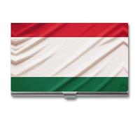 MNVTSKOP Porte-cartes de visite fin en métal avec drapeau italien - Organisateur professionnel de cartes de visite - Porte-cartes de crédit pour homme et femme - Drapeau de l'Italie - 9,4 x 5,6 x 0,8