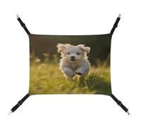 MNVTSKOP Puppy Crossing The Grass Hamac pour animal domestique Hamac respirant à suspendre avec sangles réglables et crochets en métal pour petit animal Lit cachette pour intérieur et extérieur