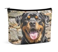 MNVTSKOP Rottweiler Trousse de toilette portable de grande capacité pour femme Motif chiens