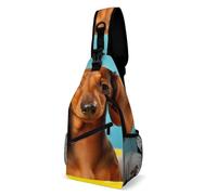 MNVTSKOP Sac à dos de voyage à bandoulière réglable pour chien teckel pour homme et femme